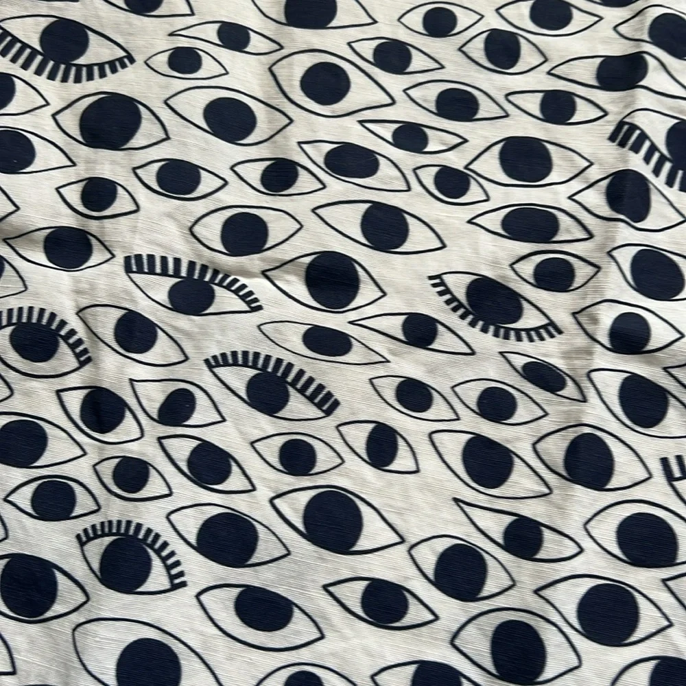tea towel doodle eyes print Spoonflower Fabrics